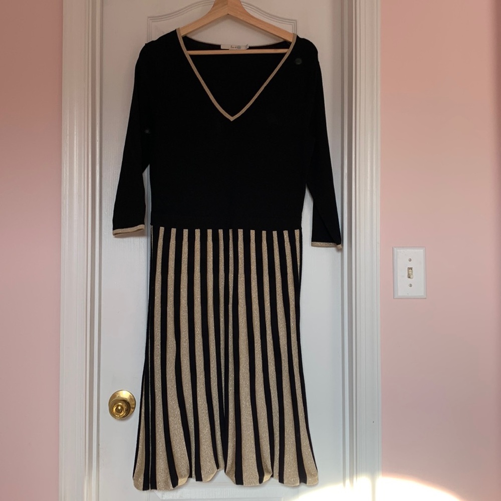 Boden Knitted Dress with Metallic details